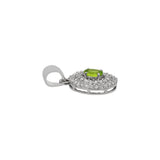 Cubic Zirconia Peridot Stone Ring, Earring And Pendant