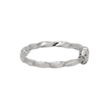 Twisted Silver Cubic Zirconia Stone Bangle Bracelet