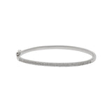 Plain Cubic Zirconia Stone Silver Bangle Bracelet