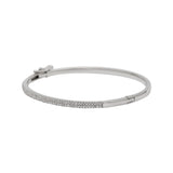 Plain Cubic Zirconia Stone Silver Bangle Bracelet
