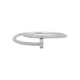 Twisted Nail CZ Stone 925 Silver Bangle Bracelet