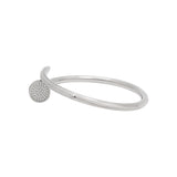 Twisted Nail CZ Stone 925 Silver Bangle Bracelet