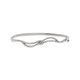 Designer 925 Sterling Silver CZ Stone Bangle Bracelet