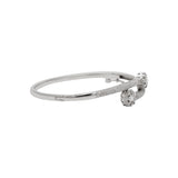 Solid 925 Silver Cubic Zirconia Stone Bangle Bracelet