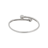 Solid 925 Silver Cubic Zirconia Stone Bangle Bracelet