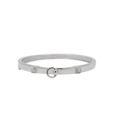 Cubic Zirconia Stone Sterling Silver Bangle Bracelet