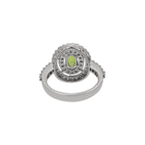Cubic Zirconia Peridot Stone Ring, Earring And Pendant