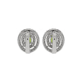 Cubic Zirconia Peridot Stone Ring, Earring And Pendant