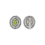 Cubic Zirconia Peridot Stone Ring, Earring And Pendant