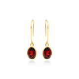 Natural Garnet Oval Cut Gemstone 925 Sterling Silver Drop Earring