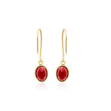 Natural Garnet Oval Cut Gemstone 925 Sterling Silver Drop Earring