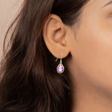 Natural Amethyst Pear Shaped Gemstone 925 Sterling Silver Drop Earring