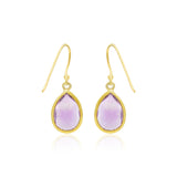 Natural Amethyst Pear Shaped Gemstone 925 Sterling Silver Drop Earring