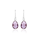 925 Sterling Silver Natural Amethyst Gemstone Drop Earring