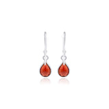 925 Sterling Silver Beautiful Pear Shaped Natural Garnet Gemstone Drop Earring
