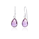 Pear Shaped 925 Sterling Silver Natural Amethyst Gemstone Earring