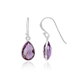 925 Sterling Silver Natural Purple Amethyst Gemstone Earring