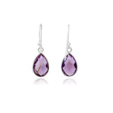 925 Sterling Silver Natural Purple Amethyst Gemstone Earring