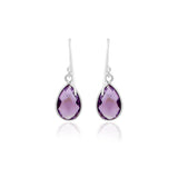 925 Sterling Silver Natural Purple Amethyst Gemstone Earring