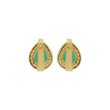 Yellow Gold Plated Pear Emerald Earring And Pendant Set