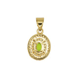 Gold Plated Cubic Zirconia Peridot Ring, Earring And Pendant