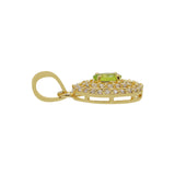 Gold Plated Cubic Zirconia Peridot Ring, Earring And Pendant