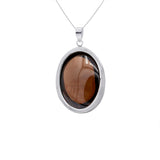 Natural Oval Cut Smoky Topaz Gemstone Bezel Set Pendant Healing Stone Jewelry