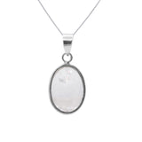 Bezel Set Natural White Topaz Oval Shaped Gemstone Pendant Jewelry For Her