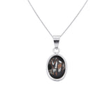 Bezel Set Oval Cut Black Onyx Gemstone Pendant Jewelry For Her