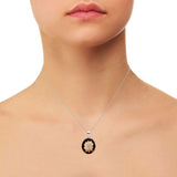 Prong Set 925 Sterling Silver Smoky Topaz Gemstone Pendant Jewelry