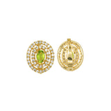 Gold Plated Cubic Zirconia Peridot Ring, Earring And Pendant