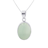 Handmade 925 Sterling Silver Natural Aqua Chalcedony Gemstone Energy Healing Pendant