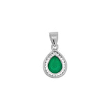 Pear Shape Emerald Stone Ring, Earring And Pendant Set