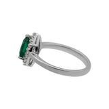 Pear Shape Emerald Stone Ring, Earring And Pendant Set