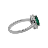 Pear Shape Emerald Stone Ring, Earring And Pendant Set