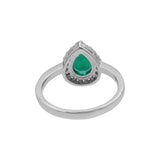 Pear Shape Emerald Stone Ring, Earring And Pendant Set