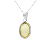 Handmade 925 Sterling Silver Oval Cut Natural Lemon Quartz Gemstone Healing Pendant Jewelry
