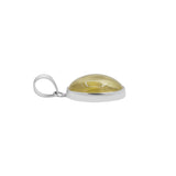 Handmade 925 Sterling Silver Oval Cut Natural Lemon Quartz Gemstone Healing Pendant Jewelry