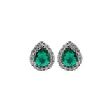 Pear Shape Emerald Stone Ring, Earring And Pendant Set