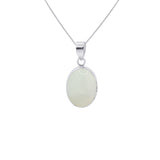 Handmade 925 Sterling Silver Natural Chalcedony Oval Cut Gemstone Pendant Jewelry