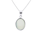 Handmade 925 Sterling Silver Natural Chalcedony Oval Cut Gemstone Pendant Jewelry