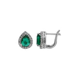 Pear Shape Emerald Stone Ring, Earring And Pendant Set