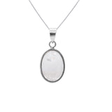 Beautiful Natural Oval Cut White Topaz Gemstone 925 Sterling Silver Pendant Jewelry