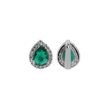 Pear Shape Emerald Stone Ring, Earring And Pendant Set