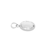Beautiful Natural Oval Cut White Topaz Gemstone 925 Sterling Silver Pendant Jewelry
