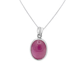 Natural Ruby Oval Cut Gemstone 925 Sterling Silver Pendant Handmade Jewelry