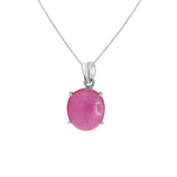 925 Sterling Solid Silver Oval Cut Natural Ruby Gemstone Pendant Handmade Jewelry