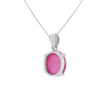 925 Sterling Solid Silver Oval Cut Natural Ruby Gemstone Pendant Handmade Jewelry