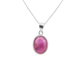 Dark Ruby Oval Cut Healing Gemstone Bezel Set Pendant Jewelry For Womens