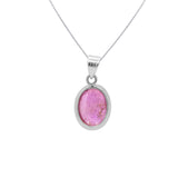 Dark Ruby Oval Cut Healing Gemstone Bezel Set Pendant Jewelry For Womens